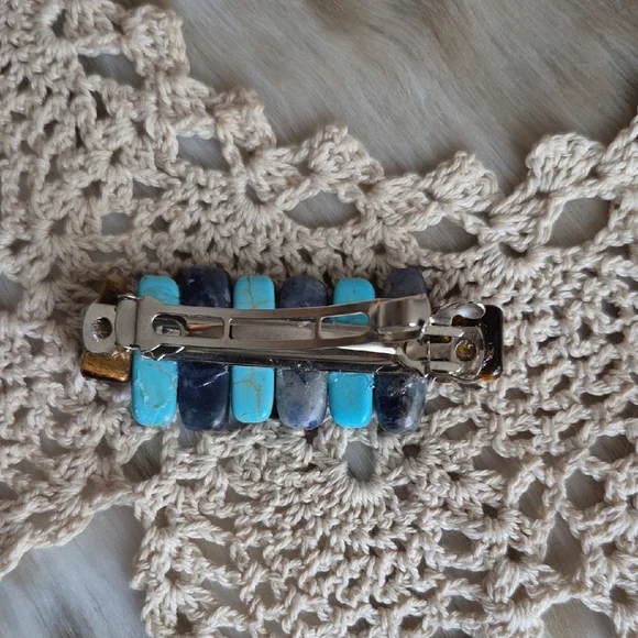 🌙Artisan Howlite Sodalite Tigers Eye Hair Clip - Picture 5 of 8